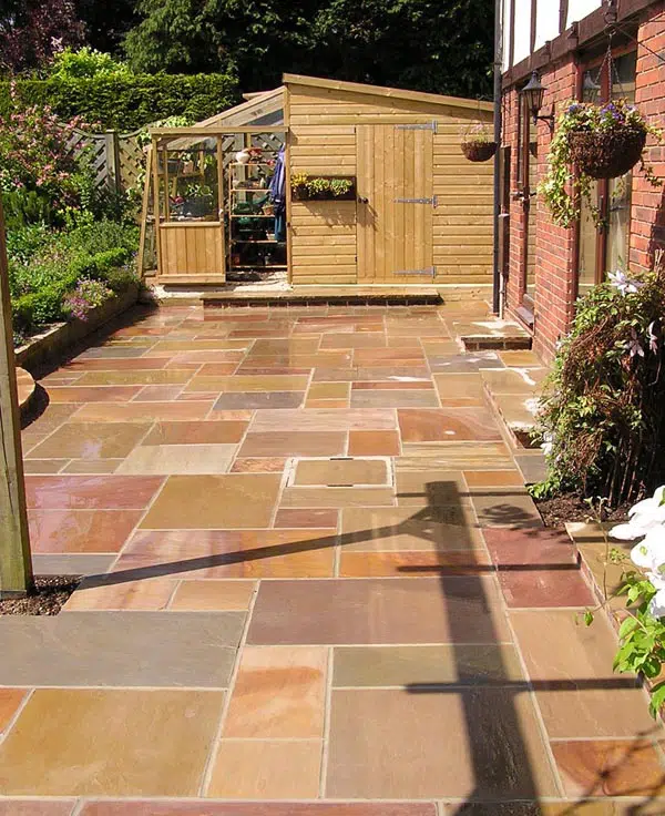 AUTUMN BROWN SANDSTONE PAVING PATIO SLABS