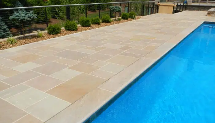 RAJ GREEN SANDSTONE BULLNOSE STEPS COPING