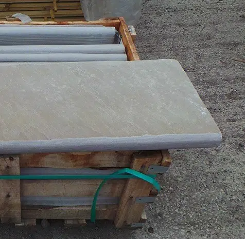 RAJ GREEN SANDSTONE BULLNOSE STEPS COPING