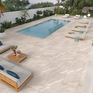Lake Crossover Bianco Vitrified Porcelain Paving Slabs