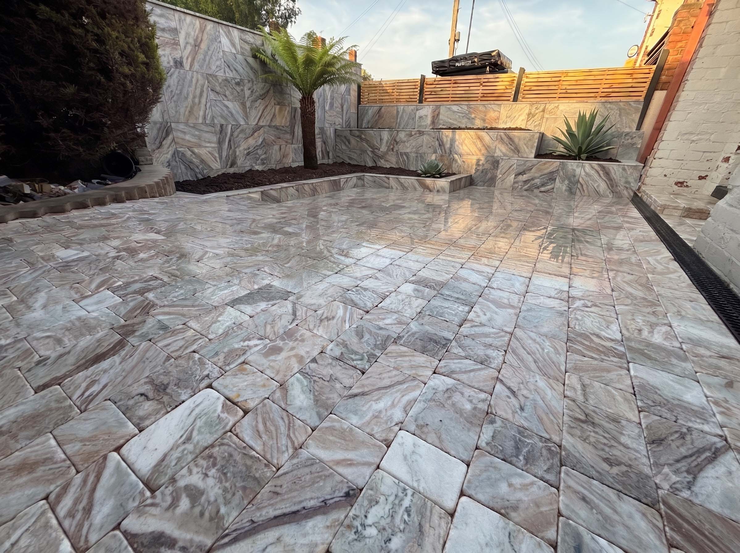Toronto Brown Tumbled Block Paving