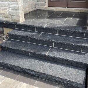 Black Pearl Granite 50mm Rockface | Steps & Wall Coping