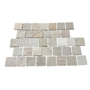 Raj Green Tumbled Sandstone Cobbles Setts